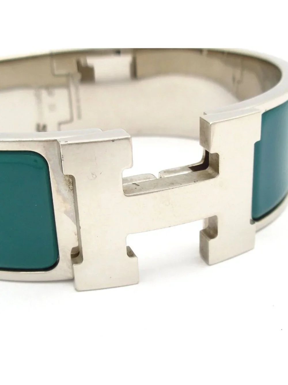 Hermes Bangle Clic Clac Silver Blue Green Bracelet